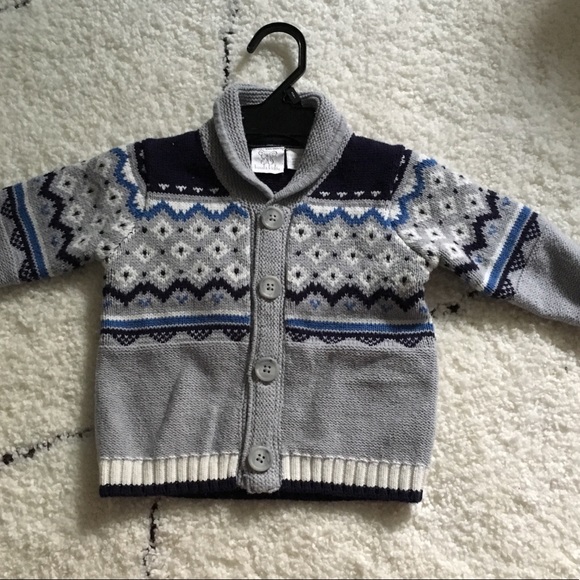 Koala Kids Baby Boys Grey Fairisle Sweater Size - 3 Months